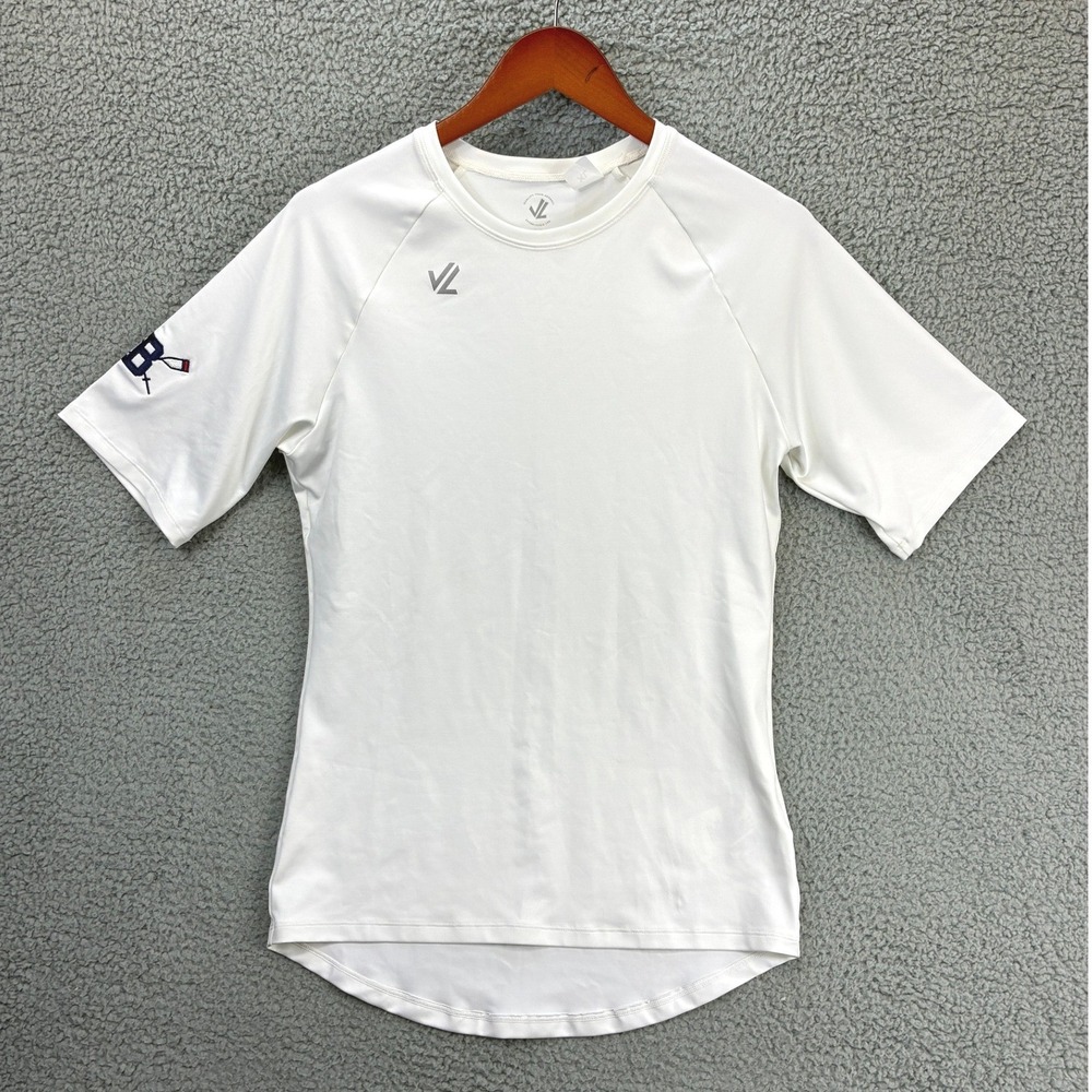 JL Racing Shirt Performance Rowing Mens XL White Short Sleeve Athletic Casual